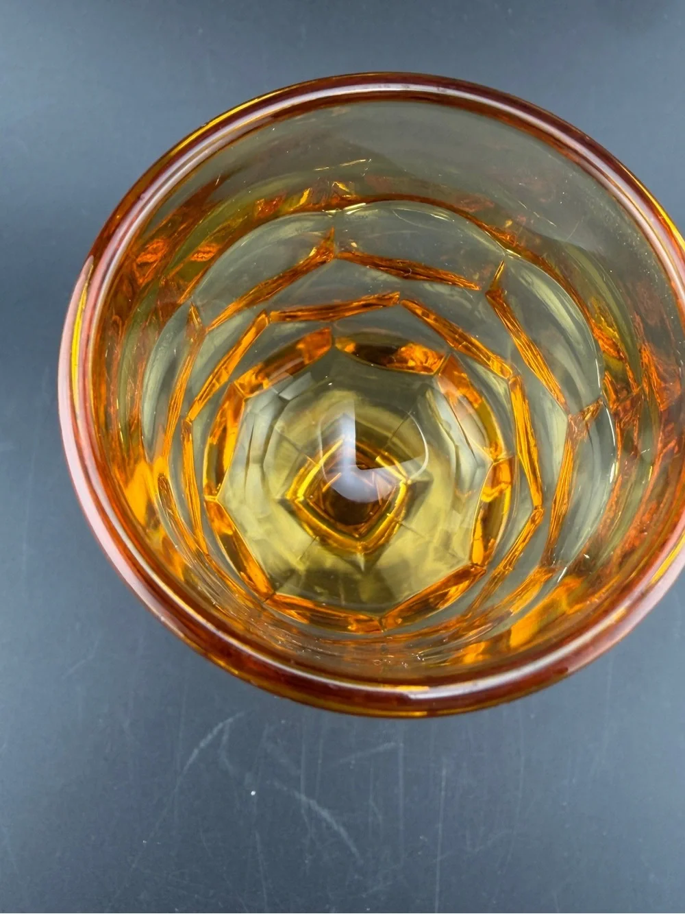 Vintage Viking Glass Georgian water goblet in amber glass honeycomb 4oz